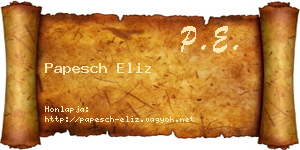 Papesch Eliz névjegykártya